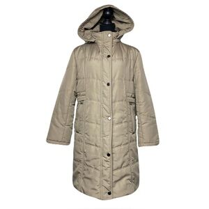 Fen Nelli Winter Beige‎ Knee Length Puffer Jacket Women's 12